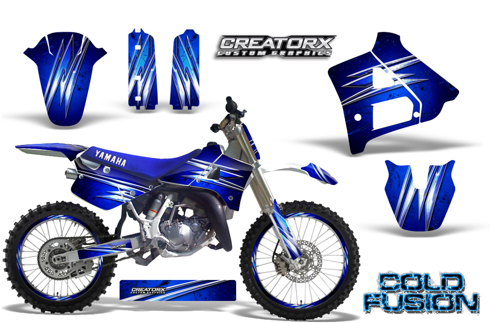 Yamaha YZ125 91-92 Graphics Kit Cold Fusion Blue NP Rims